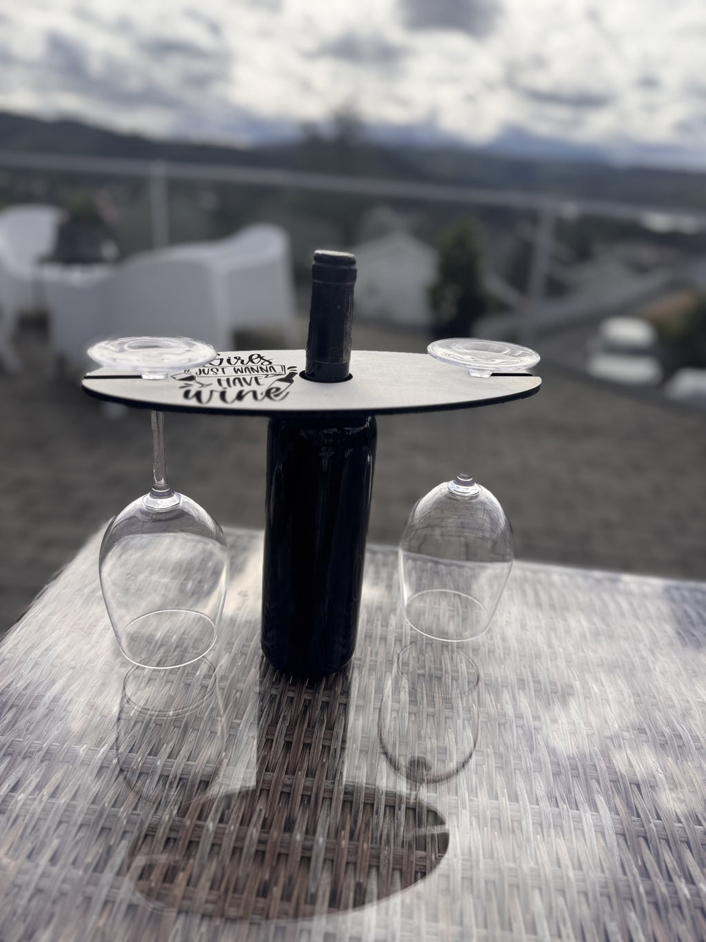 Vinglassholder til flaske